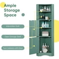 Bathroom Corner Tall Freestanding Storage with Doors