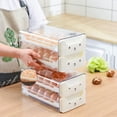 thumbnail image 1 of organization and storage,Large Capacity Double Layer Transparent Egg Drawer Egg Storage Container For Refrigerator Kitchen,White, 1 of 8
