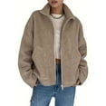 thumbnail image 1 of Chaqueta de Invierno para Mujer, , de Larga, con Cremallera, Corta, Cálida, para Otoño, para Hacer Ejercicio Caqui L, 1 of 8