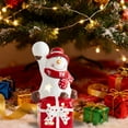 thumbnail image 5 of Christmas Glowing Santa Reindeer Snowman Ceramic Tabletop Figurine, Festive Desktop Ornament for Holiday Home Party Decor (C), 5 of 5