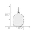 thumbnail image 2 of 10mm 925 Sterling Silver Engraveable Disc Charm Polish Front Back Pendant Necklace for Women, 2 of 2