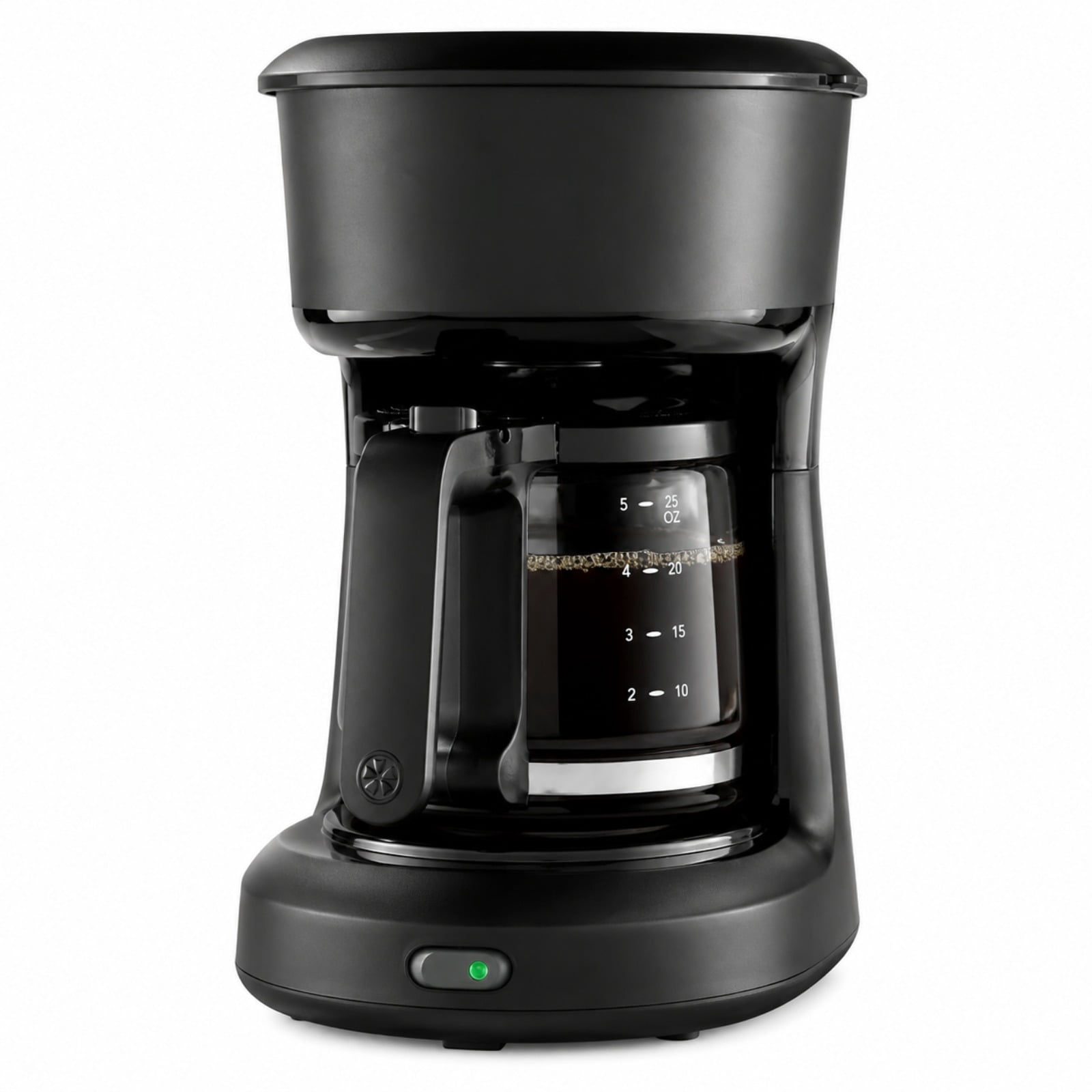 Mr. Coffee, 5-Cup Programmable Coffee Maker, 25 oz, Black & Chrome