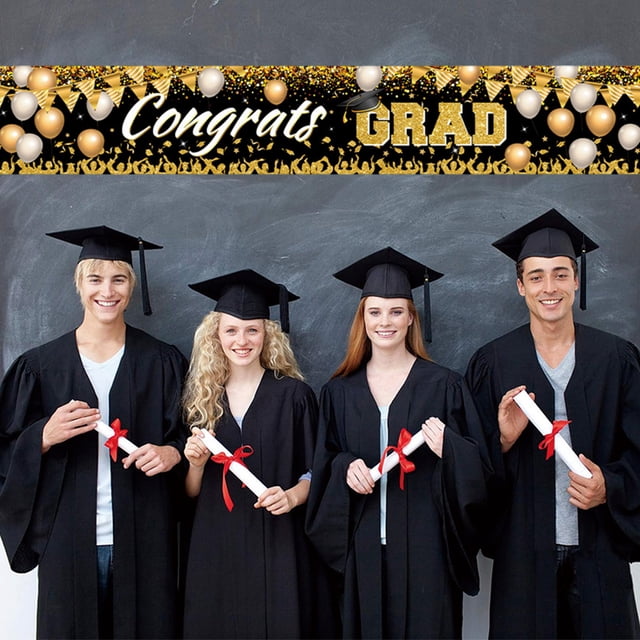 RKSTN Graduation Banner Graduation Season Festive Atmospheres Decoration Happy Graduation Bachelor Hat Graduation Certificate Garden Party