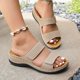 thumbnail image 4 of Mujeres zapatillas de verano moda casual color sólido pescado boca gruesa cuña inferior, 4 of 6