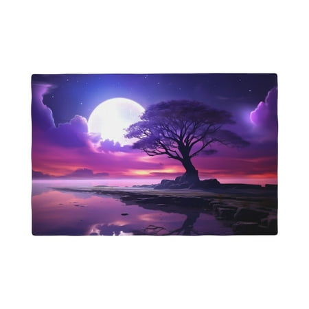 

Placemats Set of 4 / 6 Purple Moon Night Sky Tree Placemats for Dining Table Indoor/Outdoors Heat Resistant Washable Placemats 18 x 12