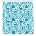 thumbnail image 3 of Ambesonne Whales Shower Curtain, Underwater Aquatic Creature, 69"Wx70"L, Sea Blue Sky Blue, 3 of 3