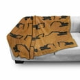 thumbnail image 3 of Construction Soft Flannel Fleece Blanket, Excavator Black Silhouettes Tire Traces Track Machinery Industry Technology, Cozy Plush for Indoor and Outdoor Use, 60" x 80", Orange Black, by Ambesonne, 3 of 6