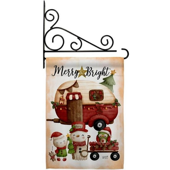 Angeleno Heritage GS130302-BO-03 13 x 18.5 in. Winter Camping Bright Garden Flag Set for Wintertime Christmas Double-Sided Decorative Vertical Flags & House Decoration Banner Yard Gift