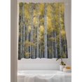 thumbnail image 3 of Fall Sheer Curtains 72 inches Long, Forest Watercolor Yellow Trees Nature Light Filtering Sheer Window Curtains Rod Pocket Voile Drapes for Bedroom Living Room, 52"W x 72"L 2 Panels, 3 of 7