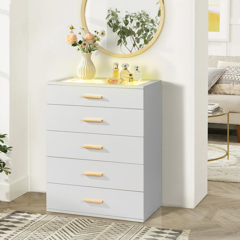 Modern 5-Drawer Dresser With Gold Handles | Space-Saving Vertical Storage Cabinet For Bedroom, Office & Dorm 5 Chest Drawer On Sale Modern 5-Drawer Dresser With Gold Handles | Space-Saving Vertical Storage Cabinet For Bedroom, Office & Dorm 5 Chest Drawer On Sale