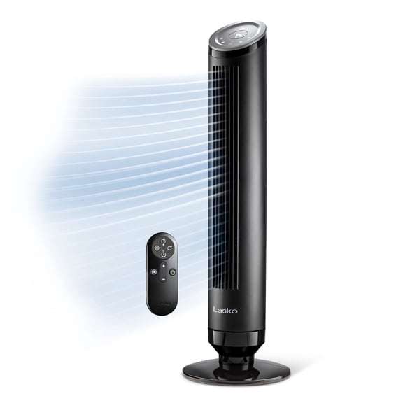 Lasko Ascend 36" 4-Speed Tower Fan 28 ft/s Airflow, 24dBA, Remote Control, Black, OST100