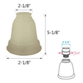 thumbnail image 2 of Aspen Creative 23103-4 Transitional Style Replacement Bell Shaped Antique Glass Shade, 2 of 6