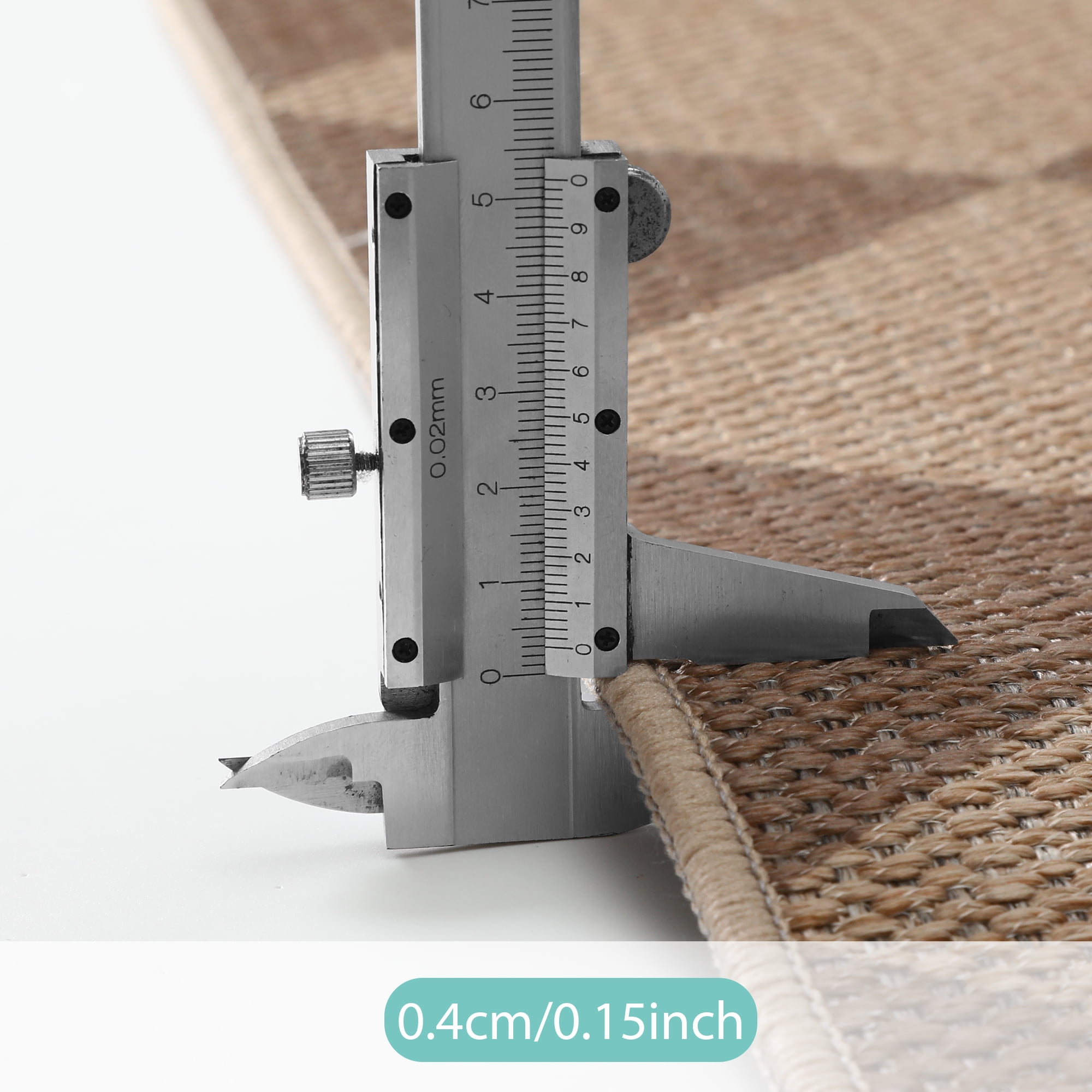 SUNDEREY 6'x9' Easy Jute Area Rugs for Living Room, Large Washable Bedroom Rug Non Slip, Diamond Indoor Outdoor Carpet, Modern Geometric Farmhouse Checkered Carpet for Dining Room Office,Khaki