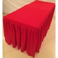 thumbnail image 2 of 4' ft. Fitted Polyester Double Pleated Table Skirt Cover w/Top Topper Events Red", 2 of 3