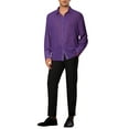 thumbnail image 2 of INSPIRE CHIC Men's Shirts Sheer Button Down Long Sleeve Party Shirt XL Purple, 2 of 5