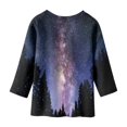 thumbnail image 4 of WEIYLL Kids Fashion T Shirt Blouse Starry Sky Print Round Neck 3/4 Sleeve T Shirt For Children Kids Girls for 3-4 Years, 4 of 4