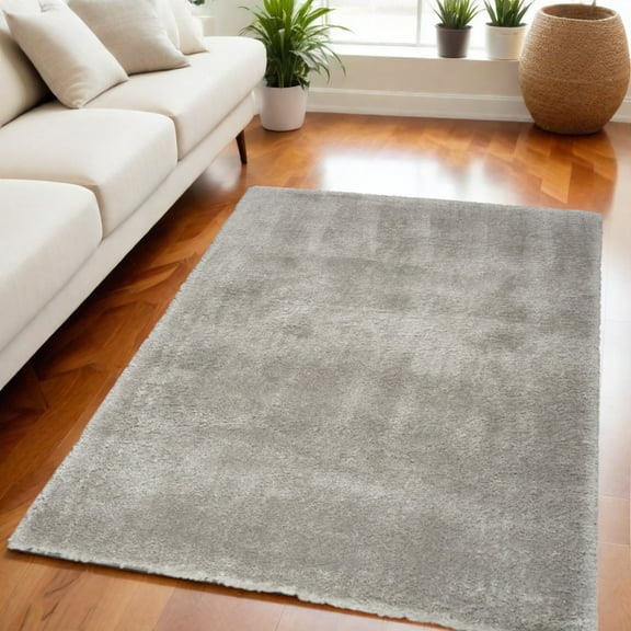 5' X 7' Gray Shag Area Rug