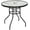 32" x 32" x 28", variant on GlowPlume 32" Round Outdoor Table with Tempered Glass Top, Patio Dining Table with Umbrella Hole & Metal Frame, Outside Bistro Table for Backyard, Lawn, Deck & Poolside