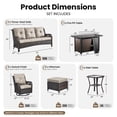 thumbnail image 4 of Jentlehouse 7-Piece Patio Furniture Set with 43'' Fire Pit Table,All-Weather Wicker Outdoor Sofa Set Patio Conversation Set for Balcony Deck Porch, 4 of 11