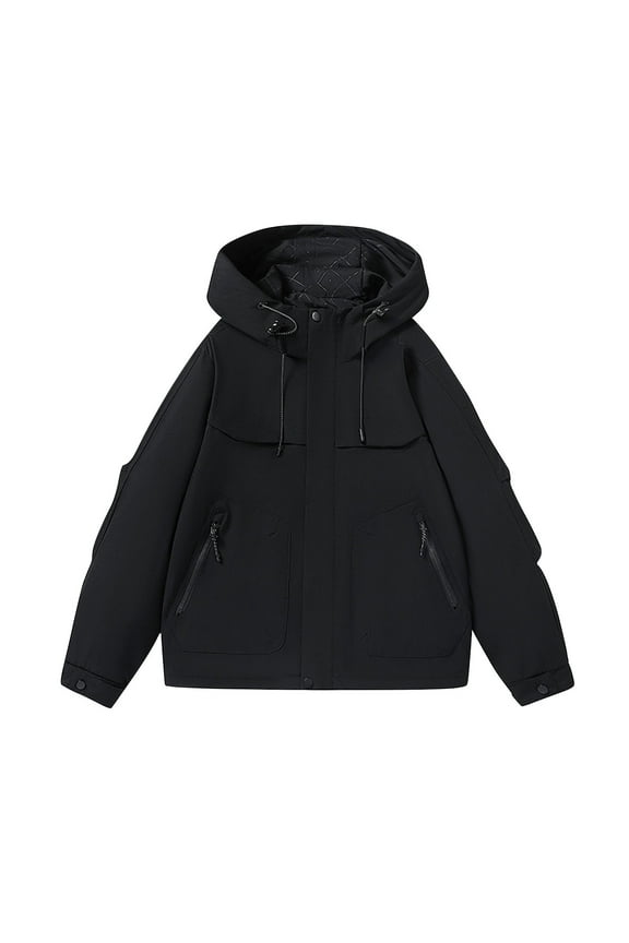 Men's Quarter Zip Pullover Rain Jacket - Waterproof Lightweight Packable Hooded Windbreaker with Multi-Pockets & Tightness Adjustments (Outdoor Hiking/Running)