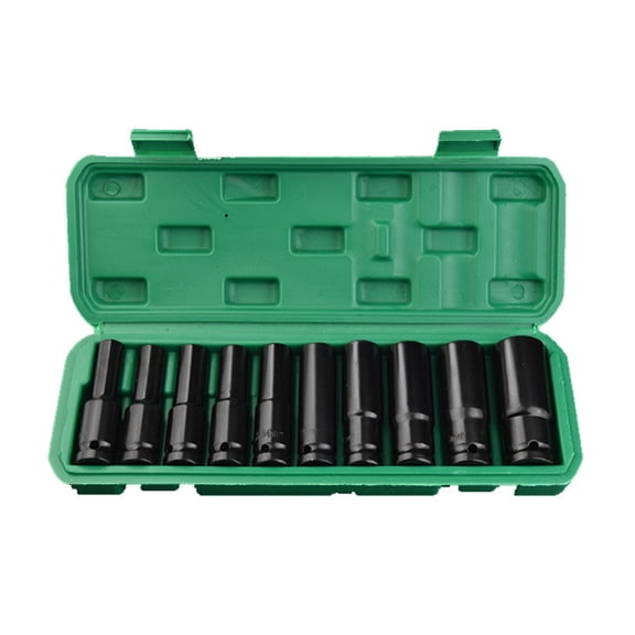 Victool 10pcs 1/2" Deep Impact Socket Set Metric Wrench Socket Pneumatic Wrench Head Tire Removal Tools