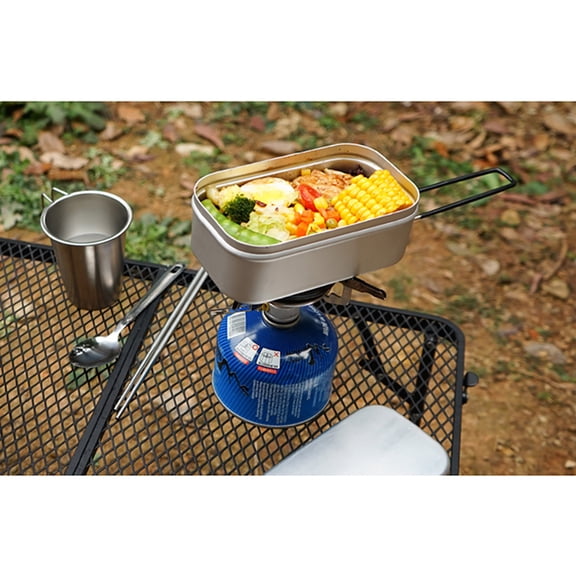 OULII Stainless Steel Mountaineering Lunch Box Food Container -Resistant 1 Pack for Outdoor Activities