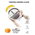 thumbnail image 4 of Stainless Steel Kids Plates 4 Packs,9Inch Portion Control Plate Divided Plates for Adults Bariatric Weight Loss Diabetic, 4 of 7