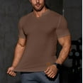 thumbnail image 5 of WQQZJJ T-shirt for Men, Solid Color Striped T-shirts V-Neck Slim Short Sleeve Blouse Summer Athletic Breathable Quick Drying Tops, 5 of 9