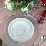 (10 PACK) EcoQuality 7.5" inch Round White Plastic Plates with Silver ...