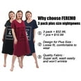 thumbnail image 6 of FEREMO Nightgown for Women Plus Size Long Sleepwear Printed Comfy Sleep Shirts 3 Pack (3X), 6 of 7