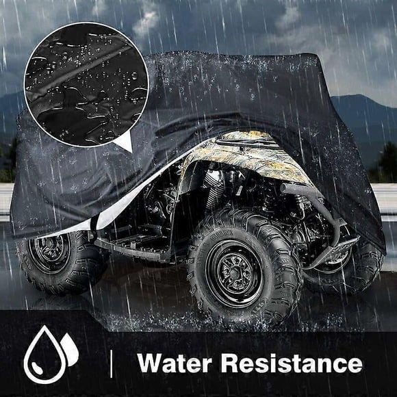 Protection Tarp Cover for Motorcycle Quad ATV Outdoor Anti-UV XXXL Black
