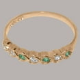 thumbnail image 6 of LBG British Made 14k Rose Gold Cubic Zirconia & Real Genuine Emerald Womens Eternity Ring - 33 size options - Size 8.25, 6 of 9