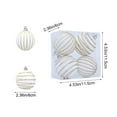thumbnail image 4 of HBBKVI Set of 12 White Flocked Christmas Ball Ornaments, 2.4in Glitter Gold Pattern, for Christmas Tree Holiday Decor, 4 of 6