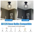 thumbnail image 4 of MingBright 9W 2 Pack Semi Flush Mount Ceiling Light Porch Pendan Lamp Fixtures, 4000K Natural White, With E26 Base Socket, Perfect For Entry, Kitchen, Bathroom, Living Rooms, Dining Rooms, Corridors, 4 of 7