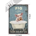 thumbnail image 5 of Funny Pig in Bathtub Wall Art Iron Poster Prints Wall Decor Pig Animal Sunflower Bathroom Sign Rustic Bathroom Modern Artwork Painting Decor Home Decor Housewarming Gift 5.5x8 Inches, 5 of 6