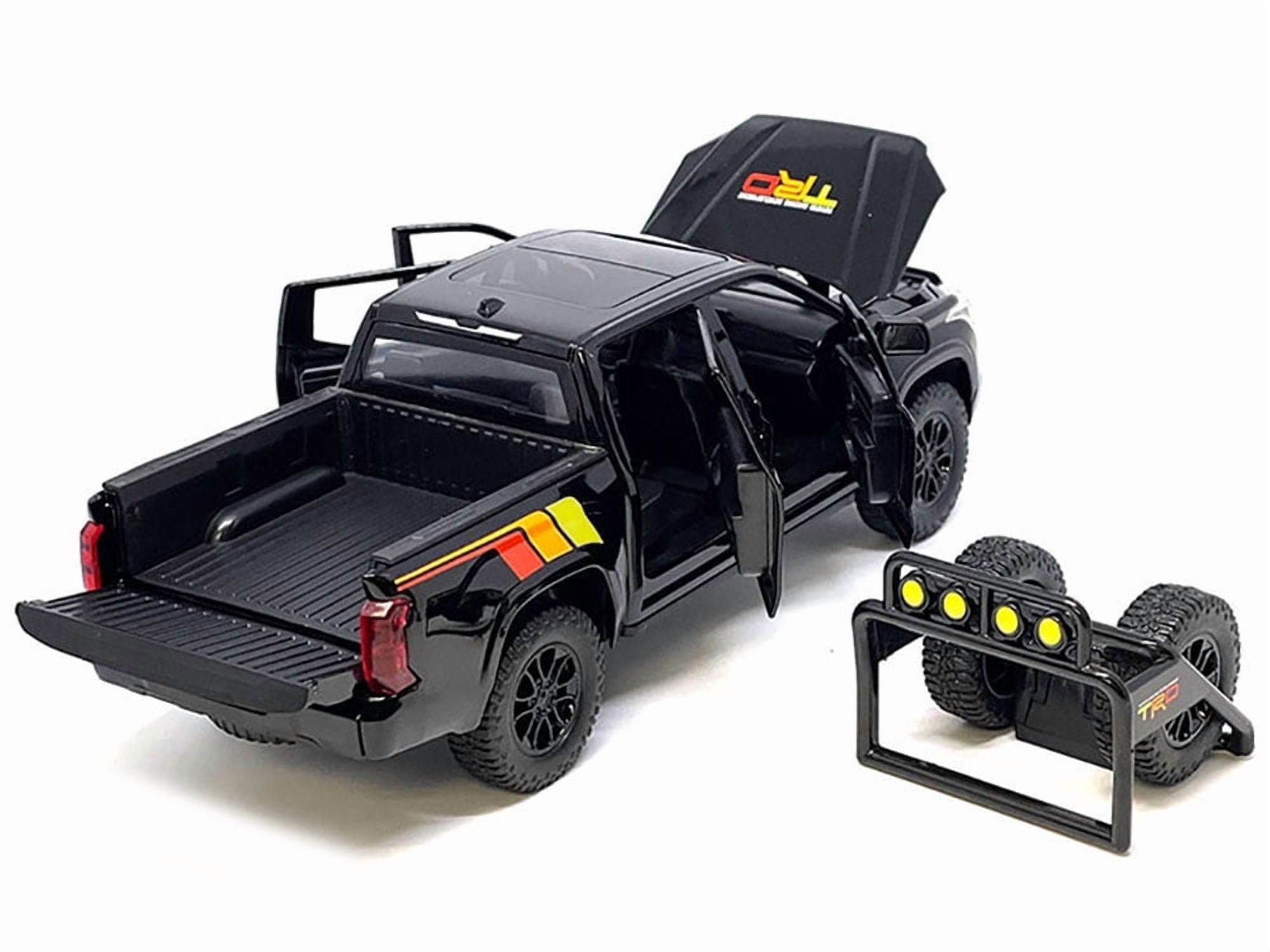 2023 Toyota Tundra TRD 4x4 Pickup Truck Black with TRD Stripes with Sunroof and Wheel Rack Limited Ed 1/24 Diecast Model Car