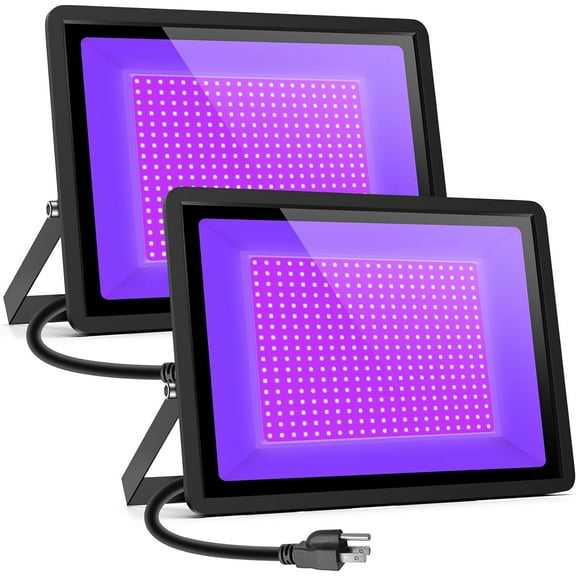 Black Lights 500W LED Black Flood Light with Plug(6ft Cable) for Body Paint, Fluorescent Poster, Neon Glow in The Dark Night