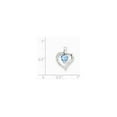 thumbnail image 2 of White Sterling Silver Charm Pendant Themed Swiss Blue Topaz Heart Diamond 17 mm 13, 2 of 2