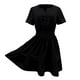 thumbnail image 4 of Vestido holgado de manga corta con cuello en V para mujer - Poliéster ligero - Elegante e informal para primavera/verano/otoño, 4 of 4