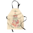 thumbnail image 1 of Christmas Apron, Vintage Inspired Design of a Noel Tree with Wise Xmas Words and Wishes, Unisex Kitchen Bib with Adjustable Neck for Cooking Gardening, Adult Size, Champagne Multicolor, by Ambesonne, 1 of 4