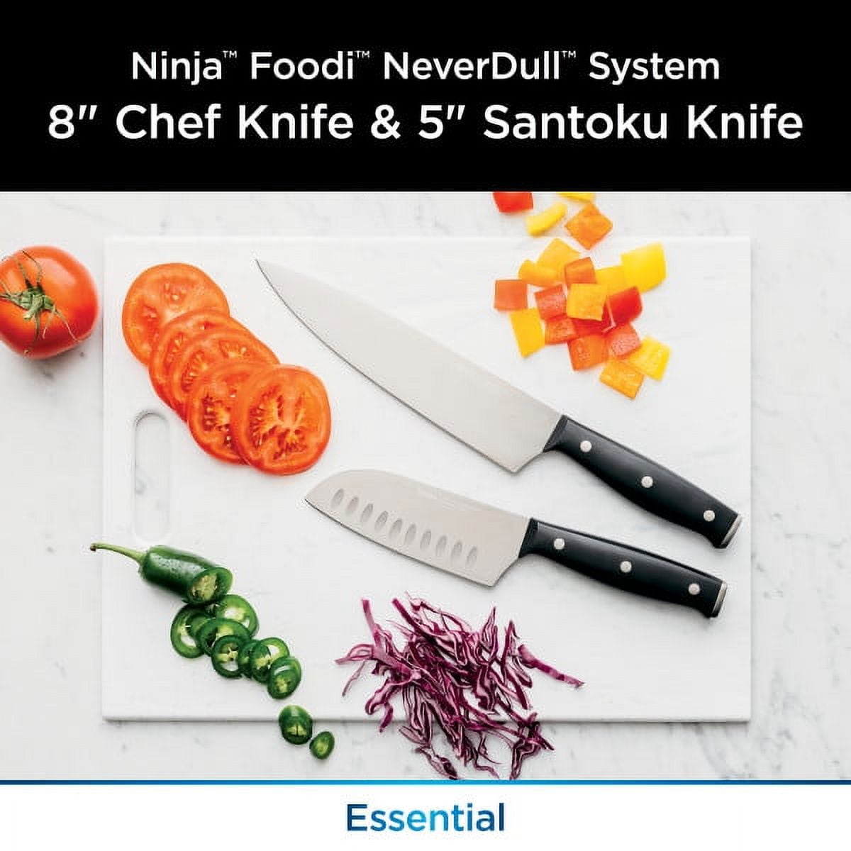 Ninja™ Foodi™ NeverDull™ System Essential 2-Piece Chef & Santoku Knife Set  (K12002) 