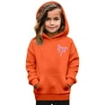 thumbnail image 2 of CHENge Girls Hoodies Size 10-12 with Bow Print Design Casual Wear with Drawstring Pullover Top Cowl Neck Hooded Sweatshirt Pullover Jacket Clothoes(Z5-Orange,5-6Years), 2 of 3