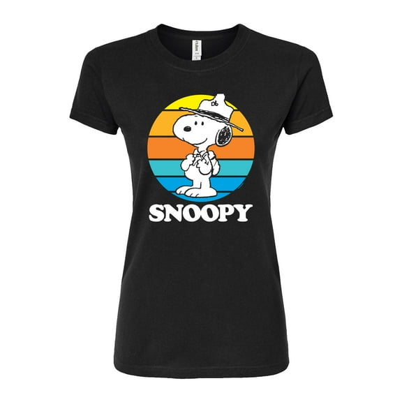 Peanuts - Snoopy Beagle Scout Sunset - Juniors Fitted Graphic T-Shirt