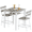 Grey, variant on baxluxe 3-Piece Kitchen Counter Height Breakfast Nook Table with 2 Bar Stools Storage Rack, Wood Tabletop Metal Frame Small Space Dining Furniture