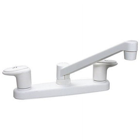Valterra Products LLC PF221201 KITCHEN FAUCET, 8IN, 2 LEVER, 1/4 TURN, PLASTIC, WHITE / EA