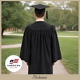 thumbnail image 4 of CLERKMANS Unisex Adult Deluxe Black Bachelors University Graduation Gown, Cap & Tassel Package - Matte Fabric 48XL (5'3"-5'5"), 4 of 5