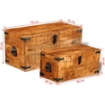 thumbnail image 3 of vidaXL Storage Chest Set 2 Pieces Rough Mango Wood, 241634, 3 of 8