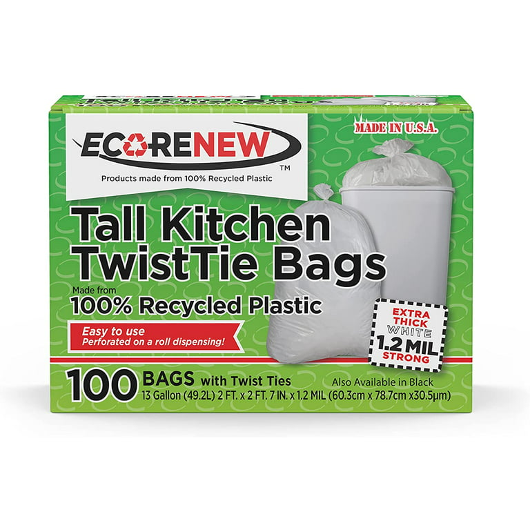 Plasticplace 13-Gallons Clear Plastic Kitchen Twist Tie Trash Bag (200-Count)  in the Trash Bags department at