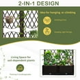 thumbnail image 5 of Wicker Trellis Planter, Outdoor Raised Garden Bed with Drainage Holes, Free-Standing Trellis Planter Box for Vine Climbing Plants and Flowers in Garden Patio Balcony, Brown, 5 of 10