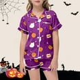 thumbnail image 2 of CONFREE Toddler Boy Halloween Clothes Pajamas Short Sleeve Cartoon Pumpkin Ghost Sleepwear Tops Pant Hallowmas Pjs for Toddler Boys Cozy Jammies, 2 of 5